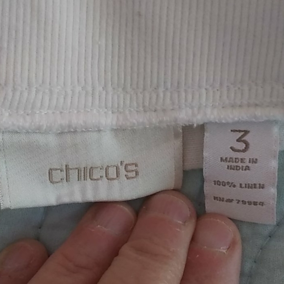 Chicos white linen capris - Picture 2 of 6